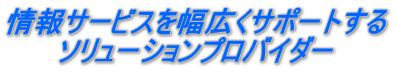 情報サービスを幅広くサポートする ソリューションプロバイダー